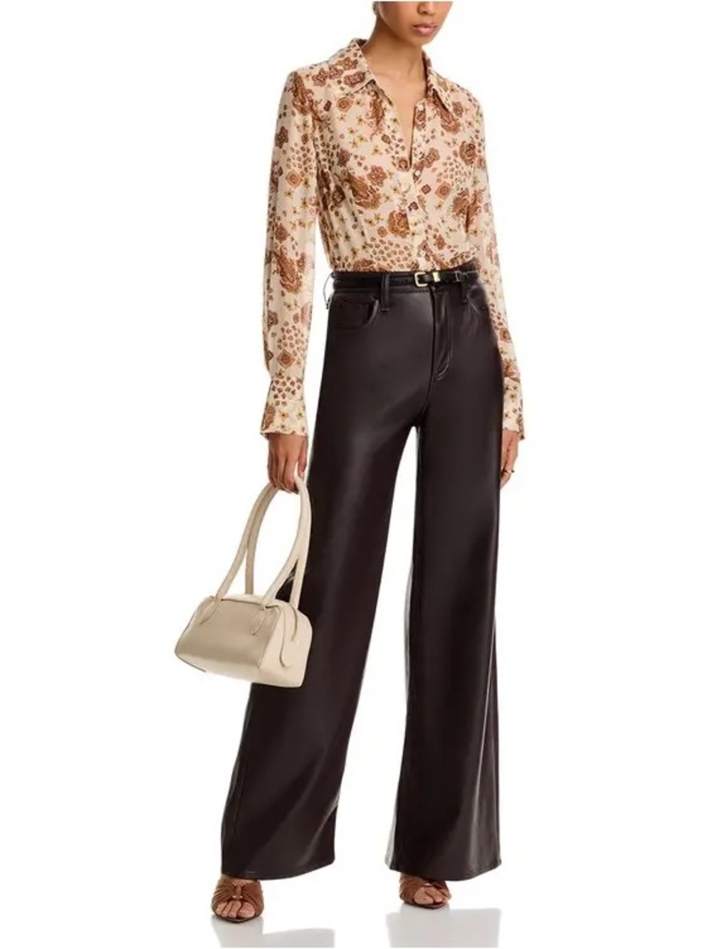 NWOT PAIGE Desano Long Sleeve Silk Button-Up Shirt
Size 8